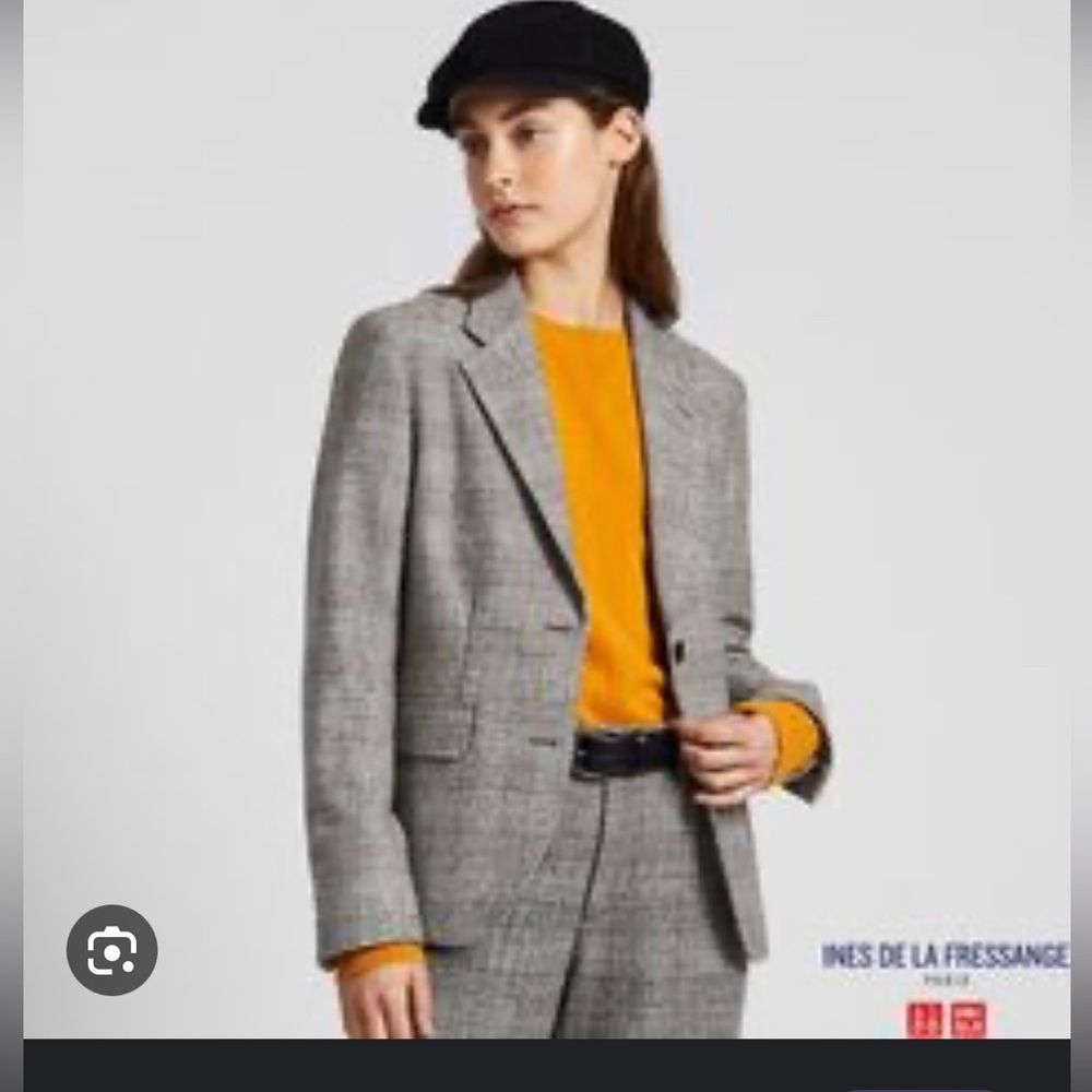 Uniqlo Ines De La Fressange Wool Plaid Blazer size XS